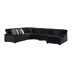 Nightfall Wedge in Grand Cord Black with 1 Pillow 20"