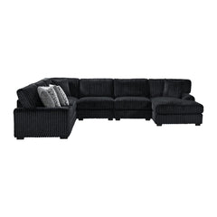 Nightfall Wedge in Grand Cord Black with 1 Pillow 20"