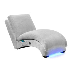 Nori Chaise with Heat Massage, USBC, LED in Glam Fog