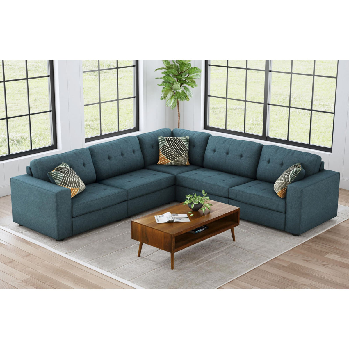 Options One Armless Chair in Palmer Plus Teal – SKU U-15020-11407-103 | Elements
