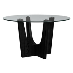 Oregon Round Counter Table with Glass Top in Black
