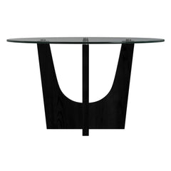 Oregon Round Counter Table with Glass Top in Black