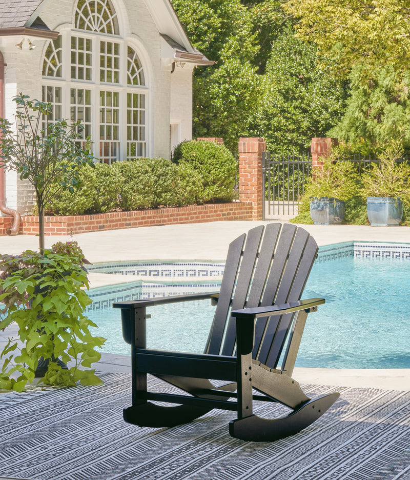 Tampa Furniture Outlet Lutz - Ashley Furniture - Sundown Treasure Outdoor - Rocking Chair / Black - P008-827