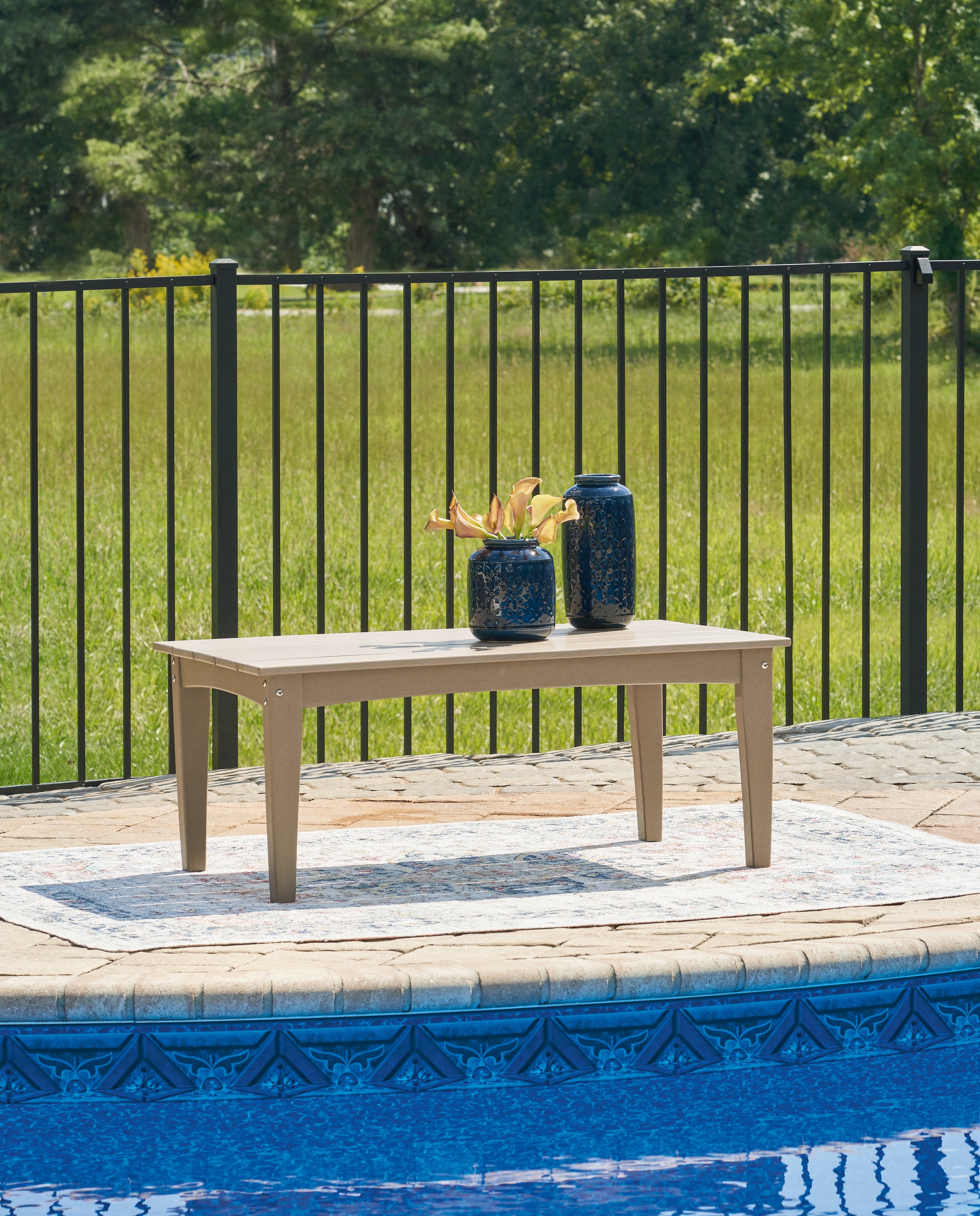 Tampa Furniture Outlet Lutz - Ashley Furniture - Hyland wave Outdoor - Rectangular Cocktail Table / Driftwood - P114-701