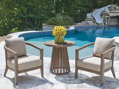 Tampa Furniture Outlet Lutz - Ashley Furniture - Joy Lagoon Outdoor - Chairs w/CUSH/Table Set (3/CN) - PCP310-050