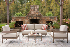 Tampa Furniture Outlet Lutz - Ashley Furniture - Bluff Trail Outdoor - Love/Chairs/Tables Set (5/CN) - PCP383-080