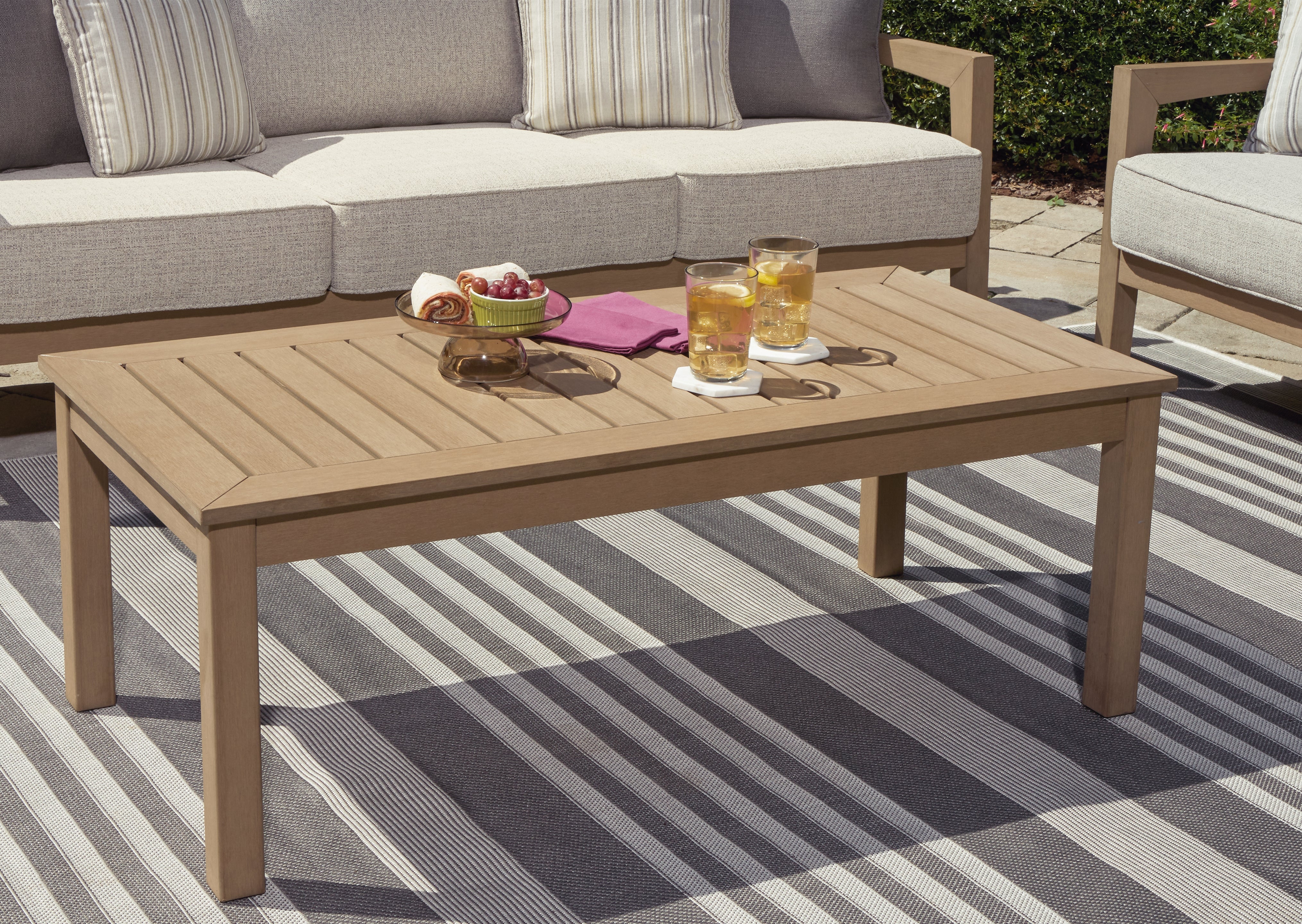 Tampa Furniture Outlet Lutz - Ashley Furniture - Hallow Creek Outdoor - Rectangular Cocktail Table / Driftwood - P560-701