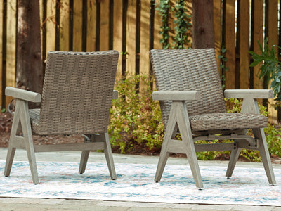 Tampa Furniture Outlet Lutz - Ashley Furniture - Cliff Trails Outdoor - Rocking Arm Chair (Set of 2) / Beige - PCP690-602A