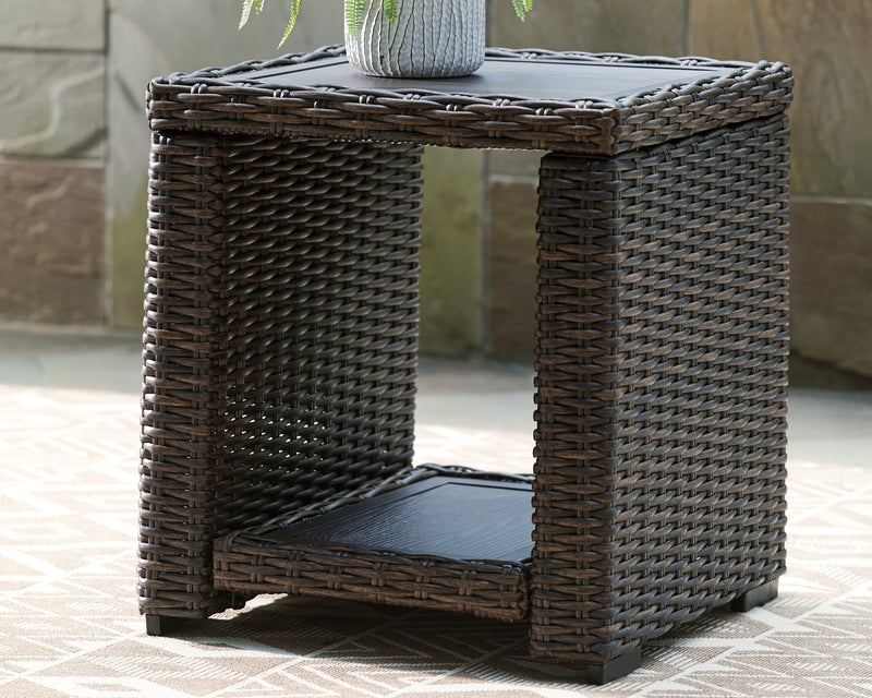 Tampa Furniture Outlet Lutz - Ashley Furniture - Grasson Lane Outdoor - Square End Table / Brown - P783-702