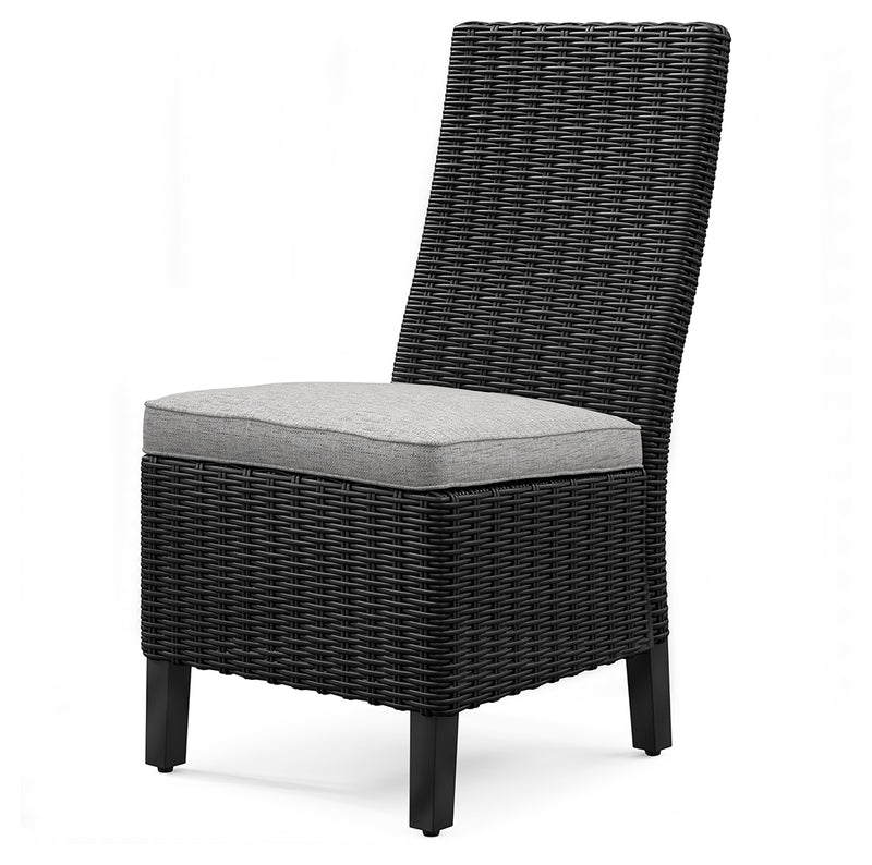 Tampa Furniture Outlet Lutz - Ashley Furniture - Beachcroft Outdoor - Side Chair with Cushion (Set of 2) / Black/Light Gray - P792-601