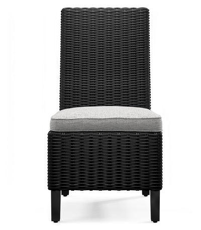 Tampa Furniture Outlet Lutz - Ashley Furniture - Beachcroft Outdoor - Side Chair with Cushion (Set of 2) / Black/Light Gray - P792-601