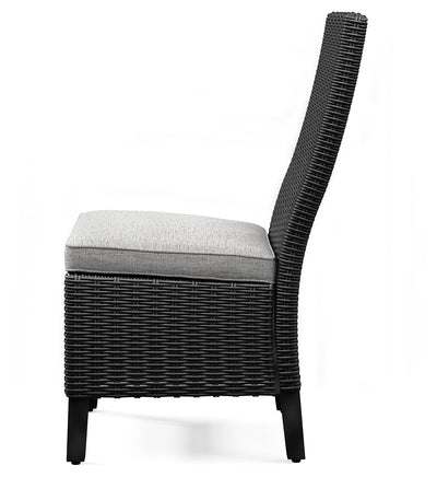 Tampa Furniture Outlet Lutz - Ashley Furniture - Beachcroft Outdoor - Side Chair with Cushion (Set of 2) / Black/Light Gray - P792-601