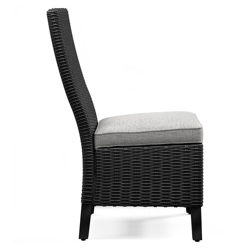 Tampa Furniture Outlet Lutz - Ashley Furniture - Beachcroft Outdoor - Side Chair with Cushion (Set of 2) / Black/Light Gray - P792-601