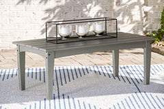 Tampa Furniture Outlet Lutz - Ashley Furniture - Visola Outdoor - Rectangular Cocktail Table / Gray - P802-701