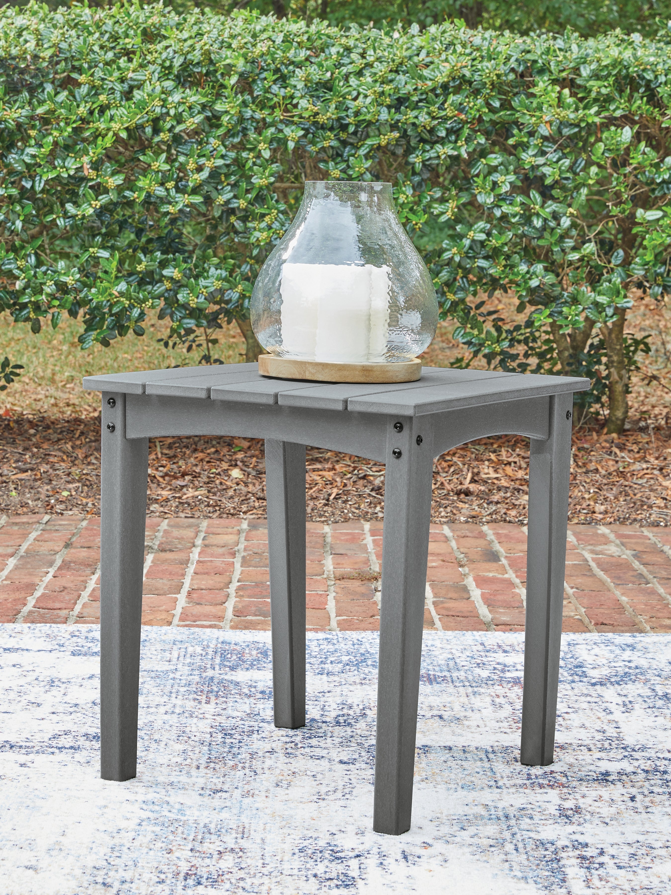 Tampa Furniture Outlet Lutz - Ashley Furniture - Cove Beach Outdoor - Square End Table / Gray - PCP803-702
