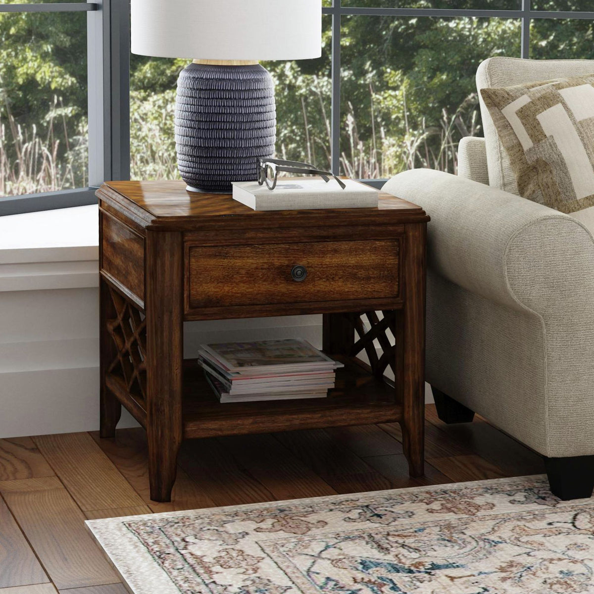 Phillipe End Table in Cherry – SKU T-5210-5-ET | Elements