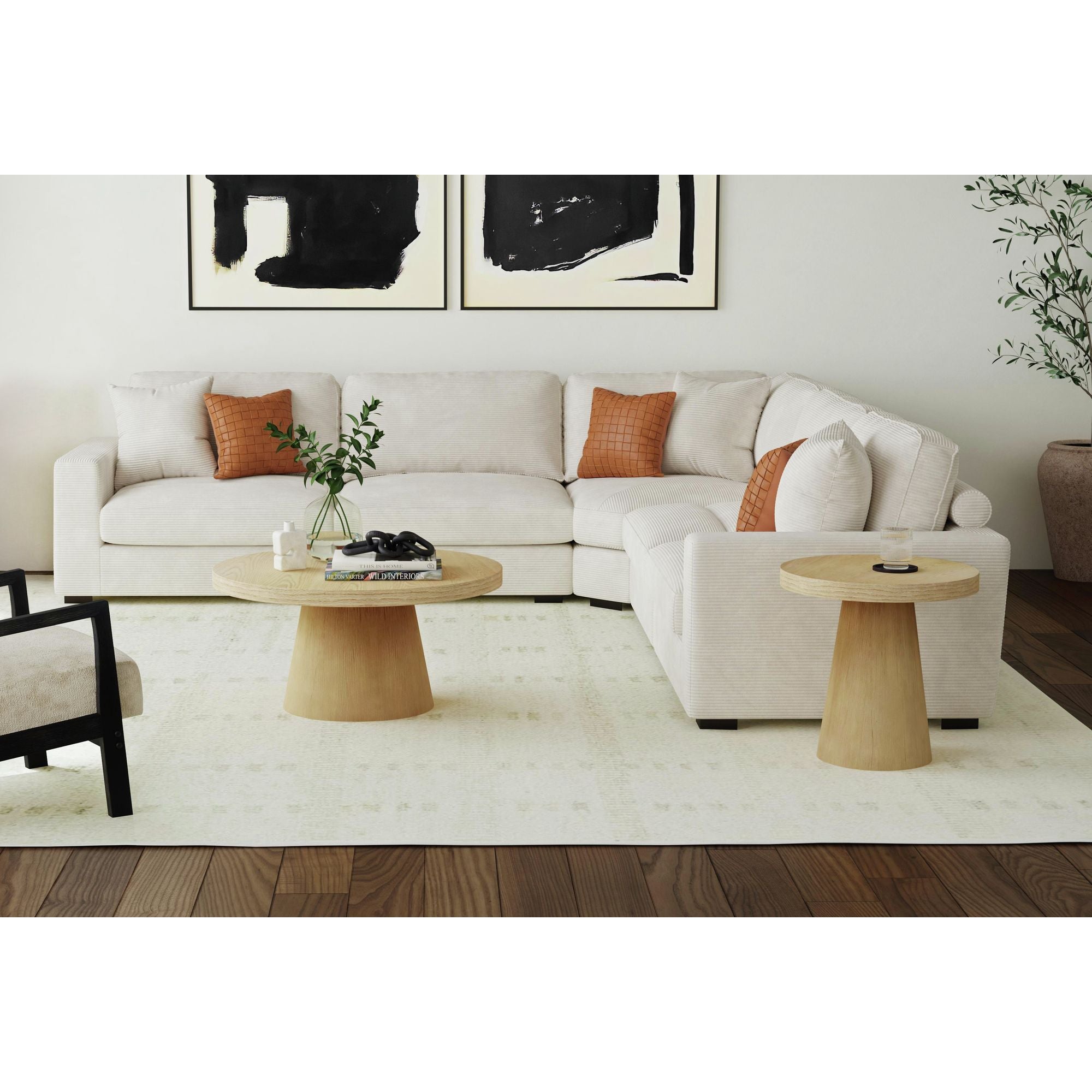 Portland Round Coffee Table in Natural – SKU T-1710-5-CT1 | Elements