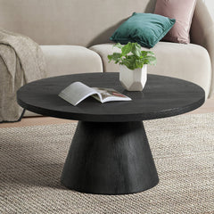 Portland Round Coffee Table in Black – SKU T-1710-8-CT1 | Elements
