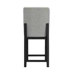 Portland Square Back Barstool with Grey Fabric in Black (2 Per Carton)
