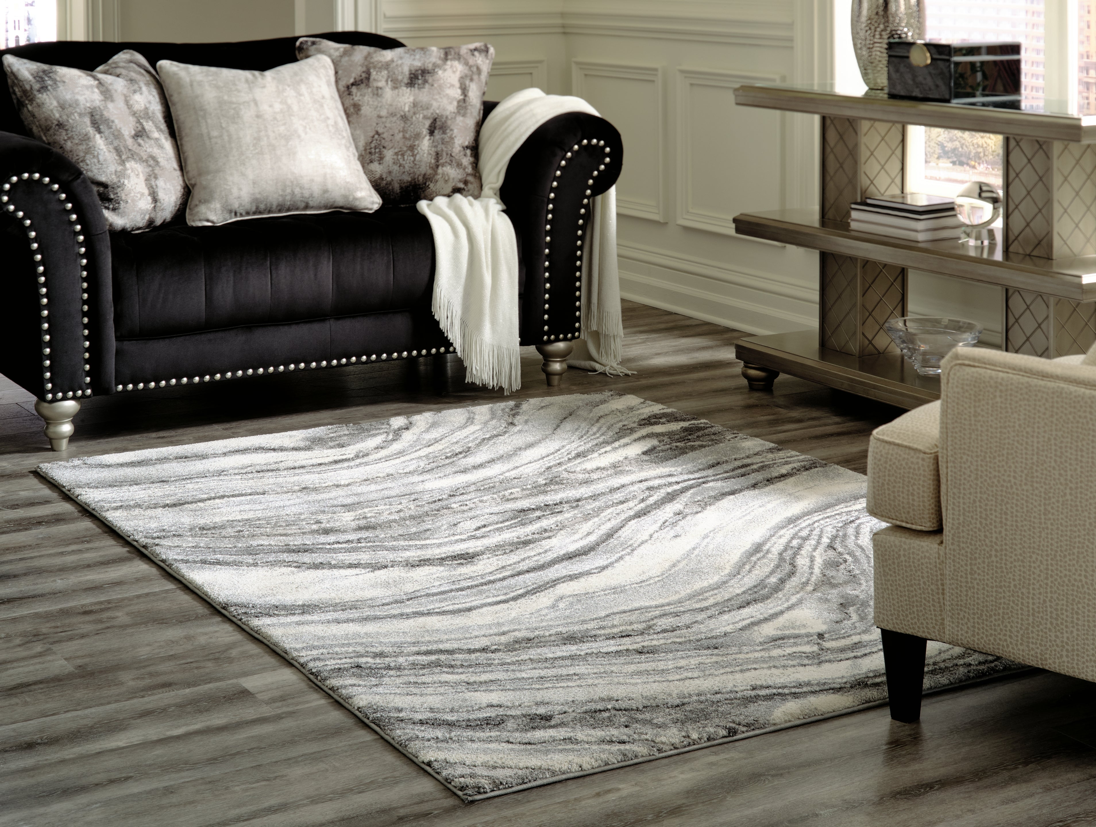 Tampa Furniture Outlet Lutz - Ashley Furniture - Wysdale Rug - 7'10" x 10'3" Rug / Ivory/Gray - R404901