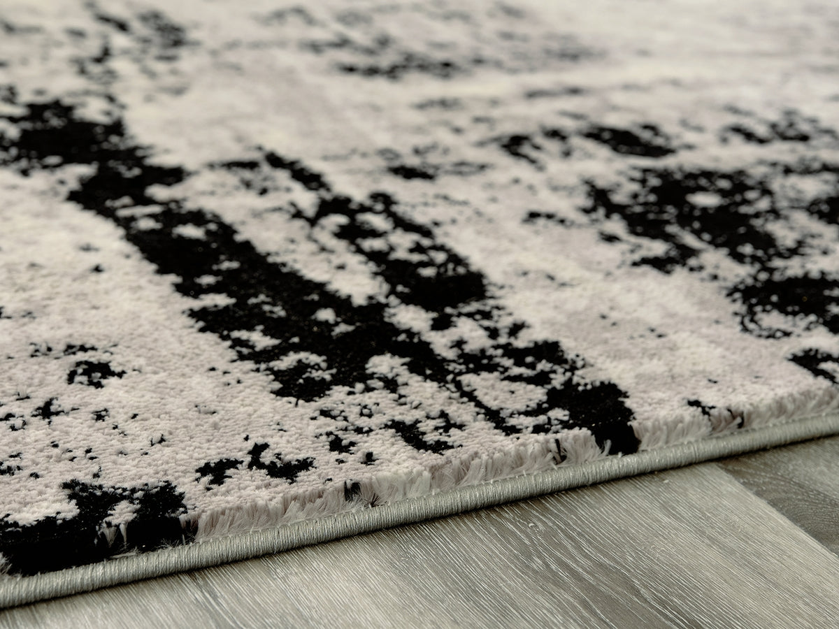 Tampa Furniture Outlet Lutz - Ashley Furniture - Zekeman Rug - 5'3" x 7'7" Rug / Black/Cream/Gray - R404922