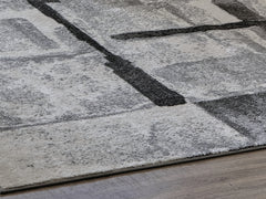 Tampa Furniture Outlet Lutz - Ashley Furniture - Brycebourne Rug - 5'3" x 7'7" Rug / Black/Cream/Gray - R404982