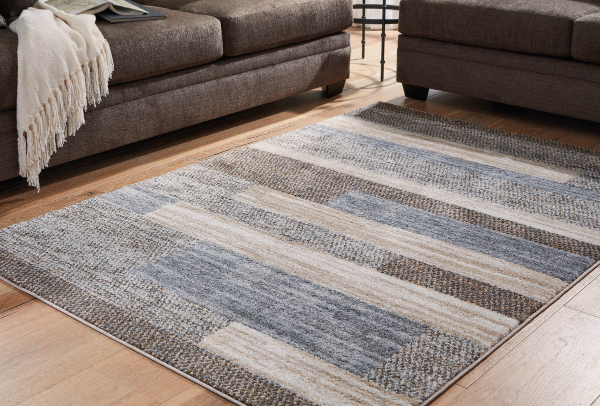 Tampa Furniture Outlet Lutz - Ashley Furniture - Sethburn Rug - 8' x 10' Rug / Cream/Brown/Gray - R406591