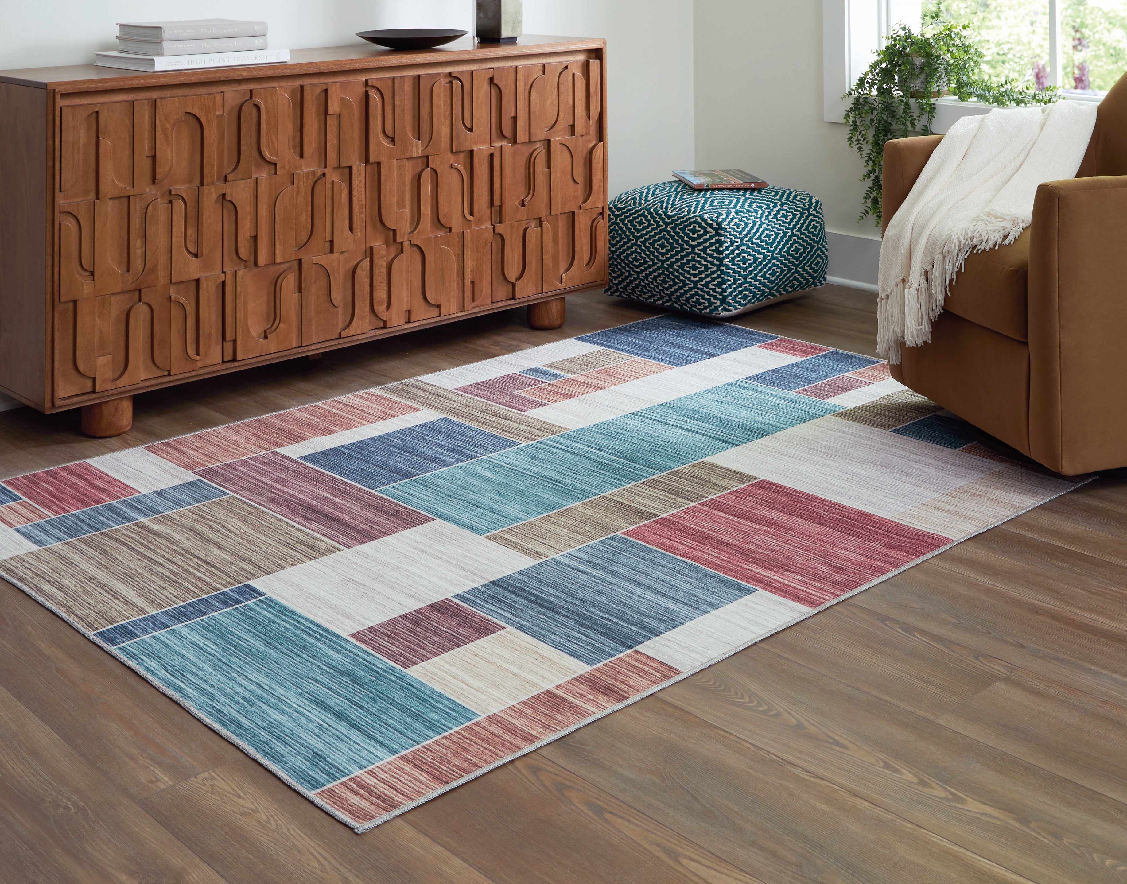 Tampa Furniture Outlet Lutz - Ashley Furniture - Numore Rug - 5'2" x 6'11" Washable Rug / Multi - R406662