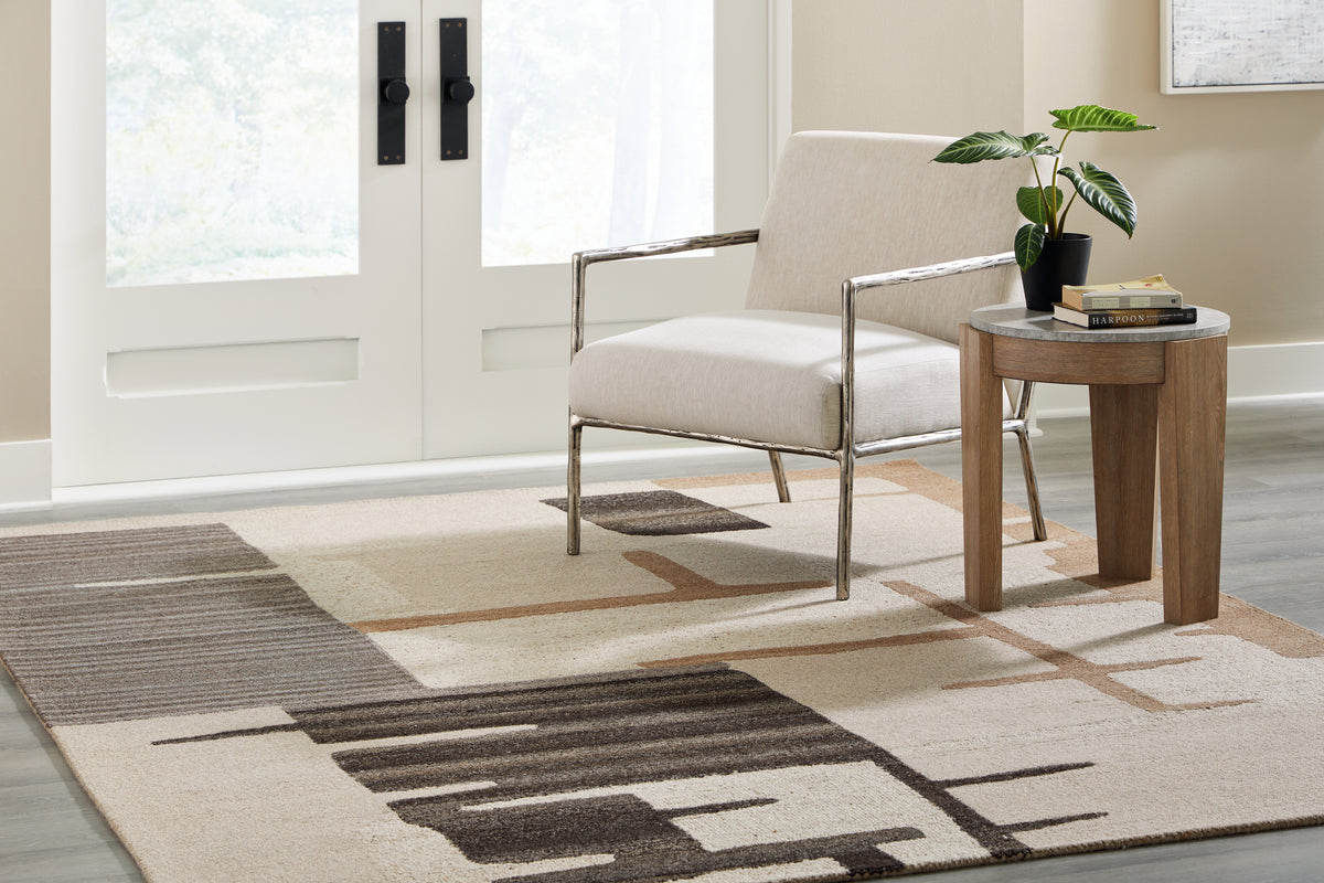 Tampa Furniture Outlet Lutz - Ashley Furniture - Kencher Rug - 8' x 10' Rug / Beige/Brown - R406821