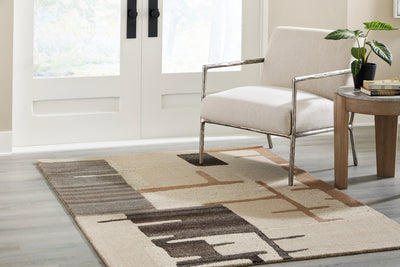 Tampa Furniture Outlet Lutz - Ashley Furniture - Kencher Rug - 10' x 14' Rug / Beige/Brown - R406820