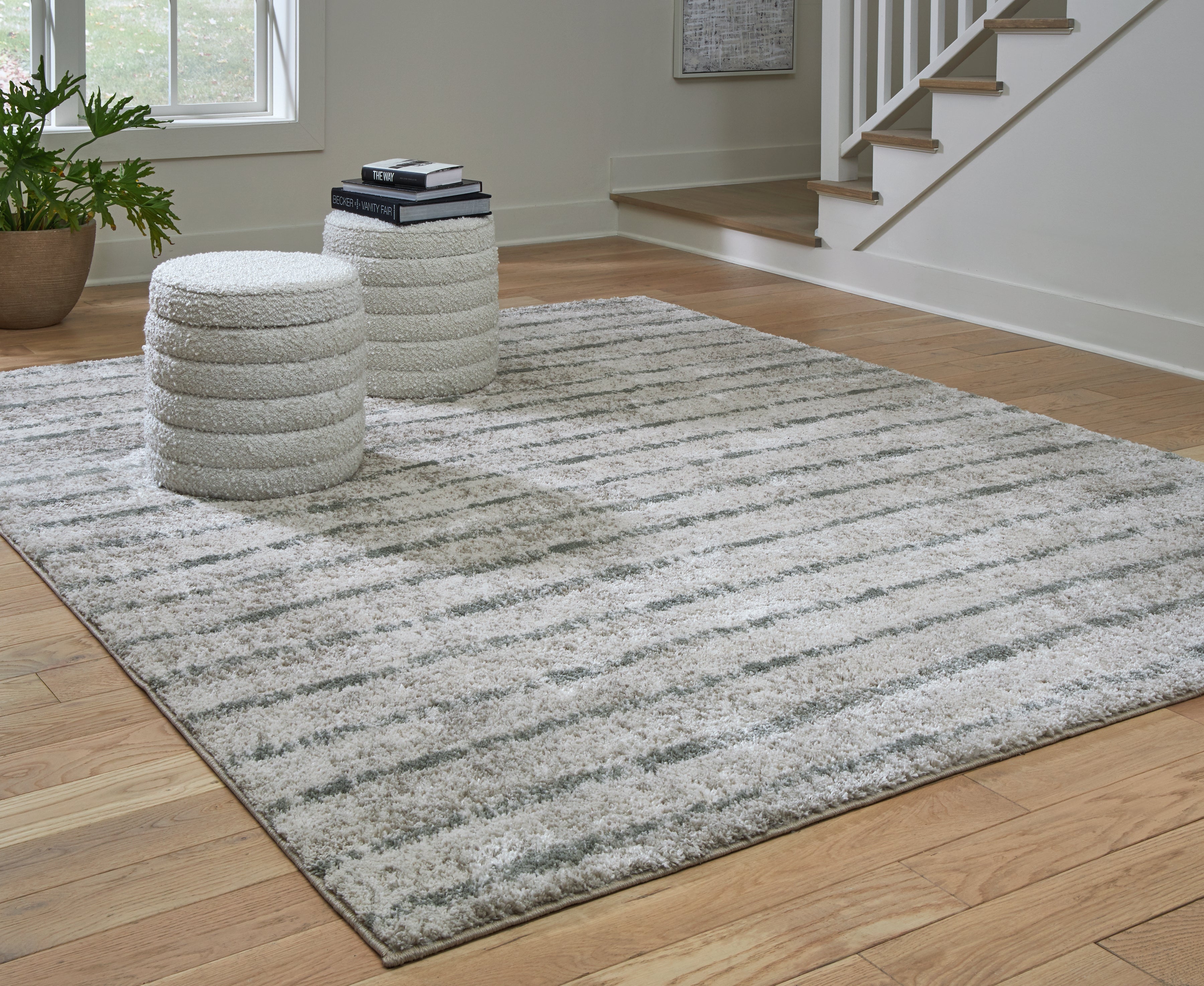 Tampa Furniture Outlet Lutz - Ashley Furniture - Laddway Rug - 8' x 10' Rug / Cream/Green - R406881