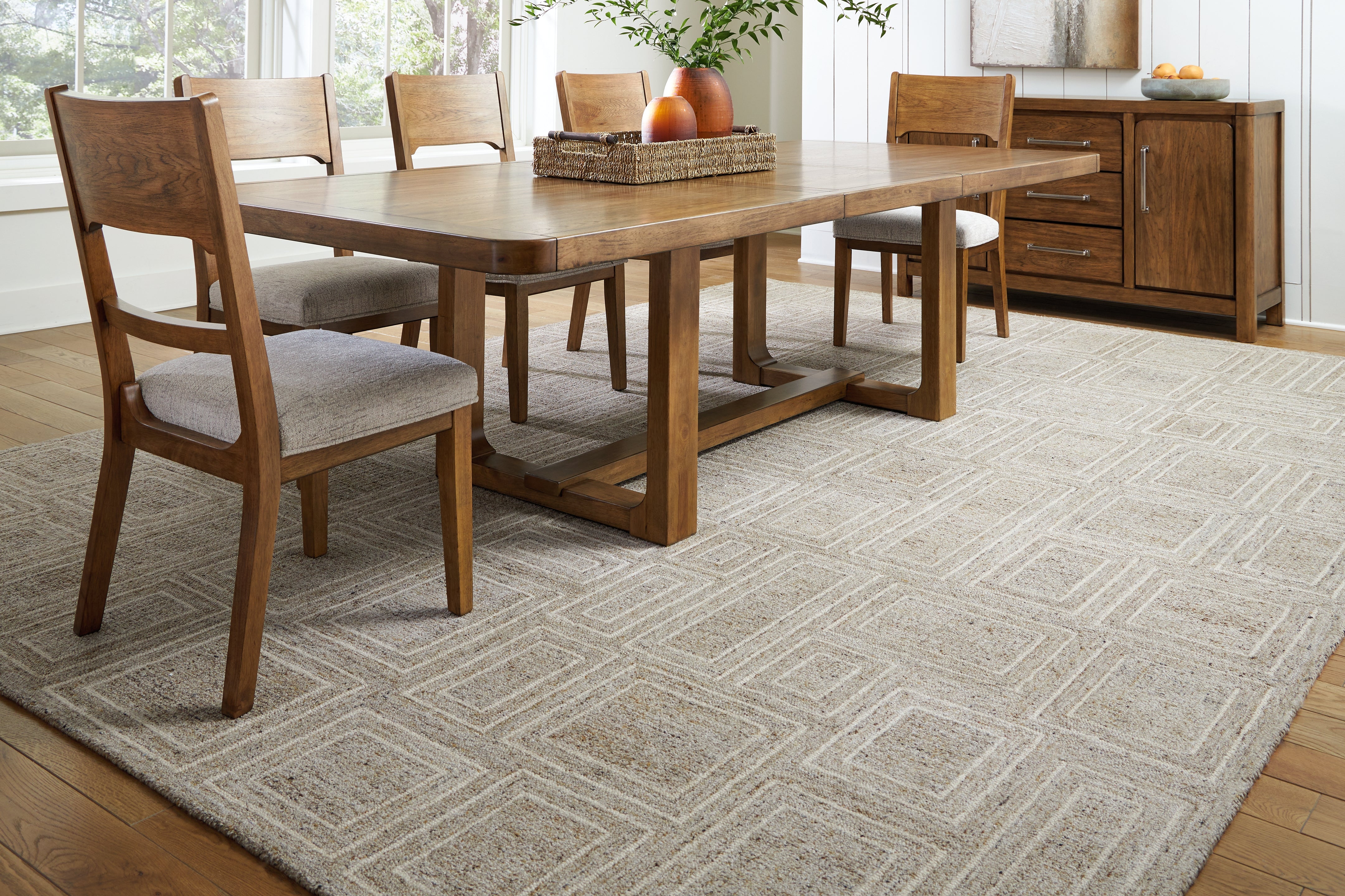 Tampa Furniture Outlet Lutz - Ashley Furniture - Brickburgh Rug - 10' x 14' Rug / Gray/Ivory/Honey - R406900