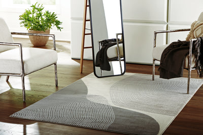 Tampa Furniture Outlet Lutz - Ashley Furniture - Winderburg Rug - 5' x 7' Rug / Gray/Ivory - R406952