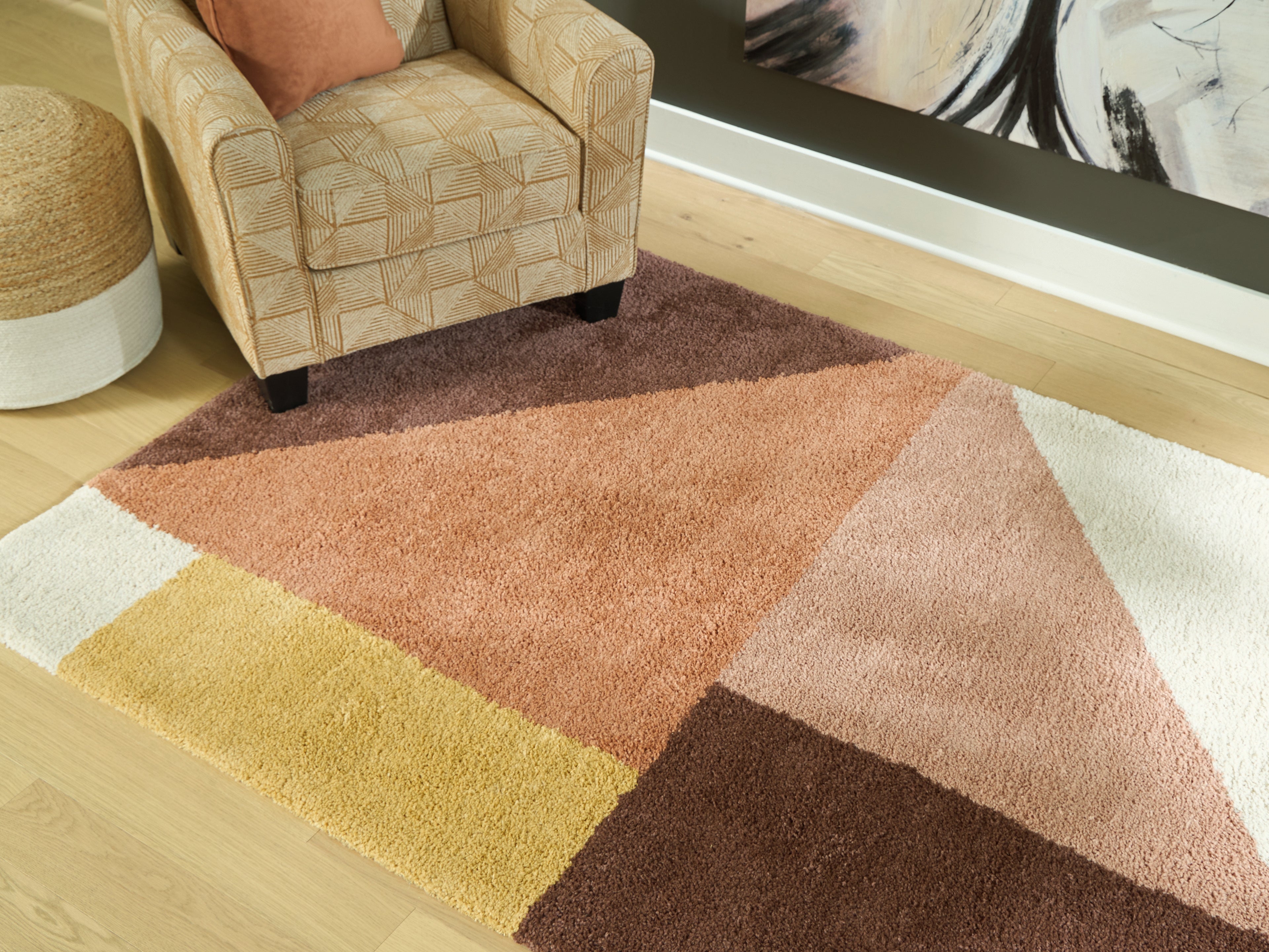 Tampa Furniture Outlet Lutz - Ashley Furniture - Gailmore Rug - 8' x 10' Rug / Cream/Pink/Ocher - R407171