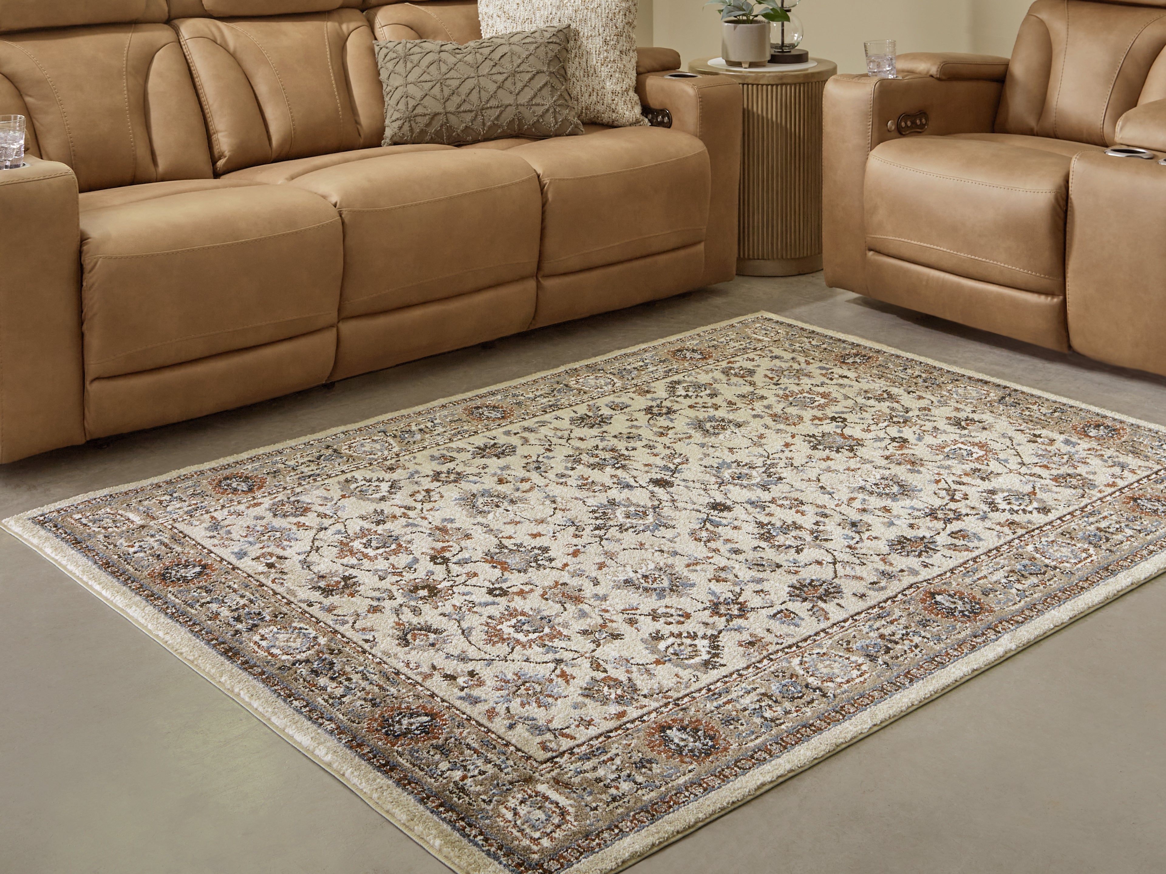 Tampa Furniture Outlet Lutz - Ashley Furniture - Beritham Rug - Medium Rug / Blue/Brown/Beige - R407262
