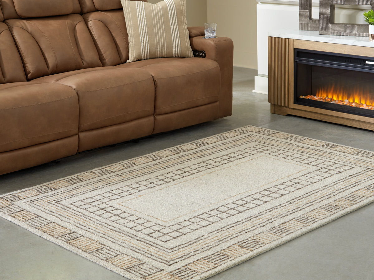 Tampa Furniture Outlet Lutz - Ashley Furniture - Idaman Rug - Medium Rug / Taupe/Brown - R407292