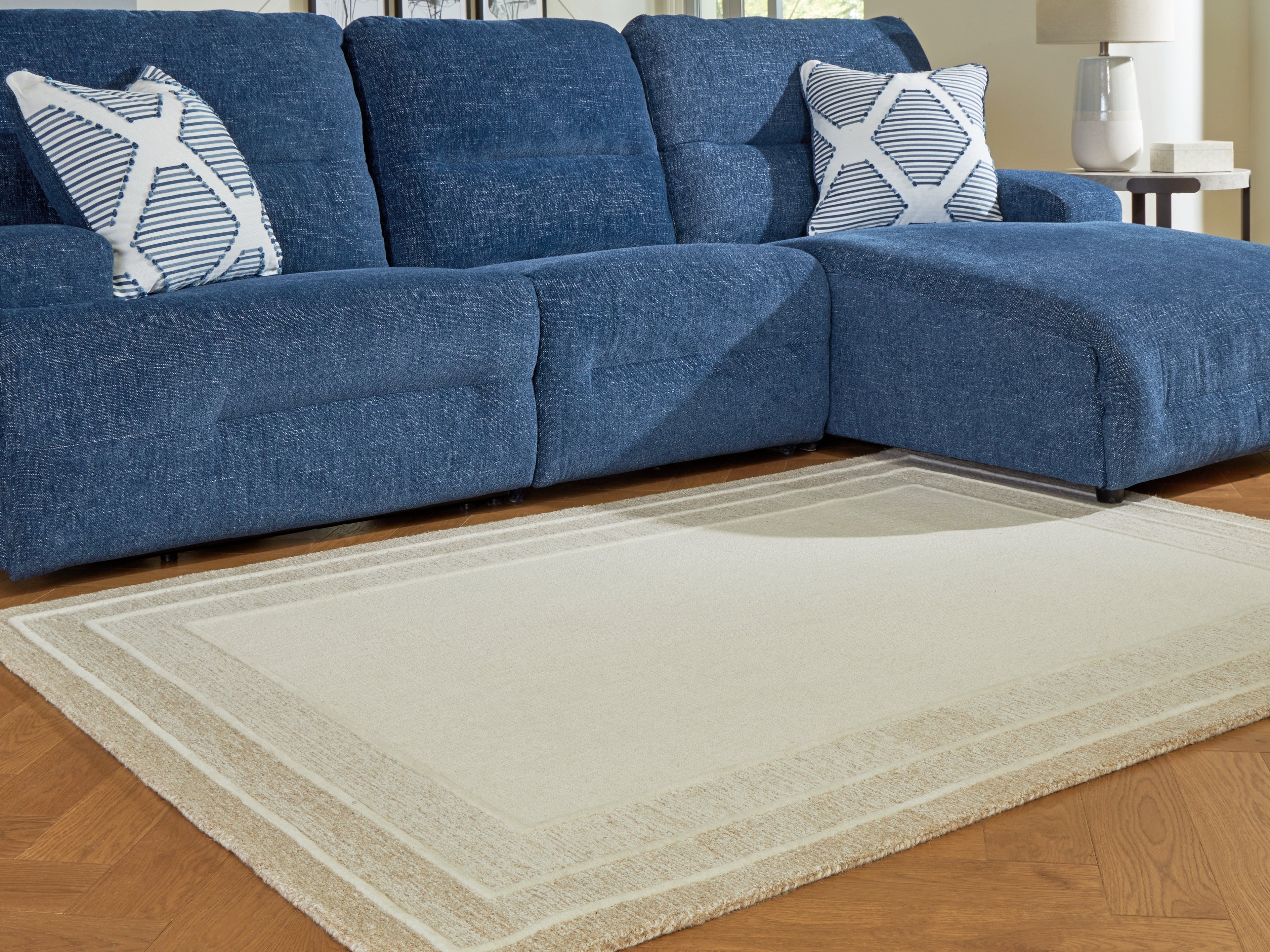 Tampa Furniture Outlet Lutz - Ashley Furniture - Teelgan Rug - Medium Rug / Ivory/Tan - R407312