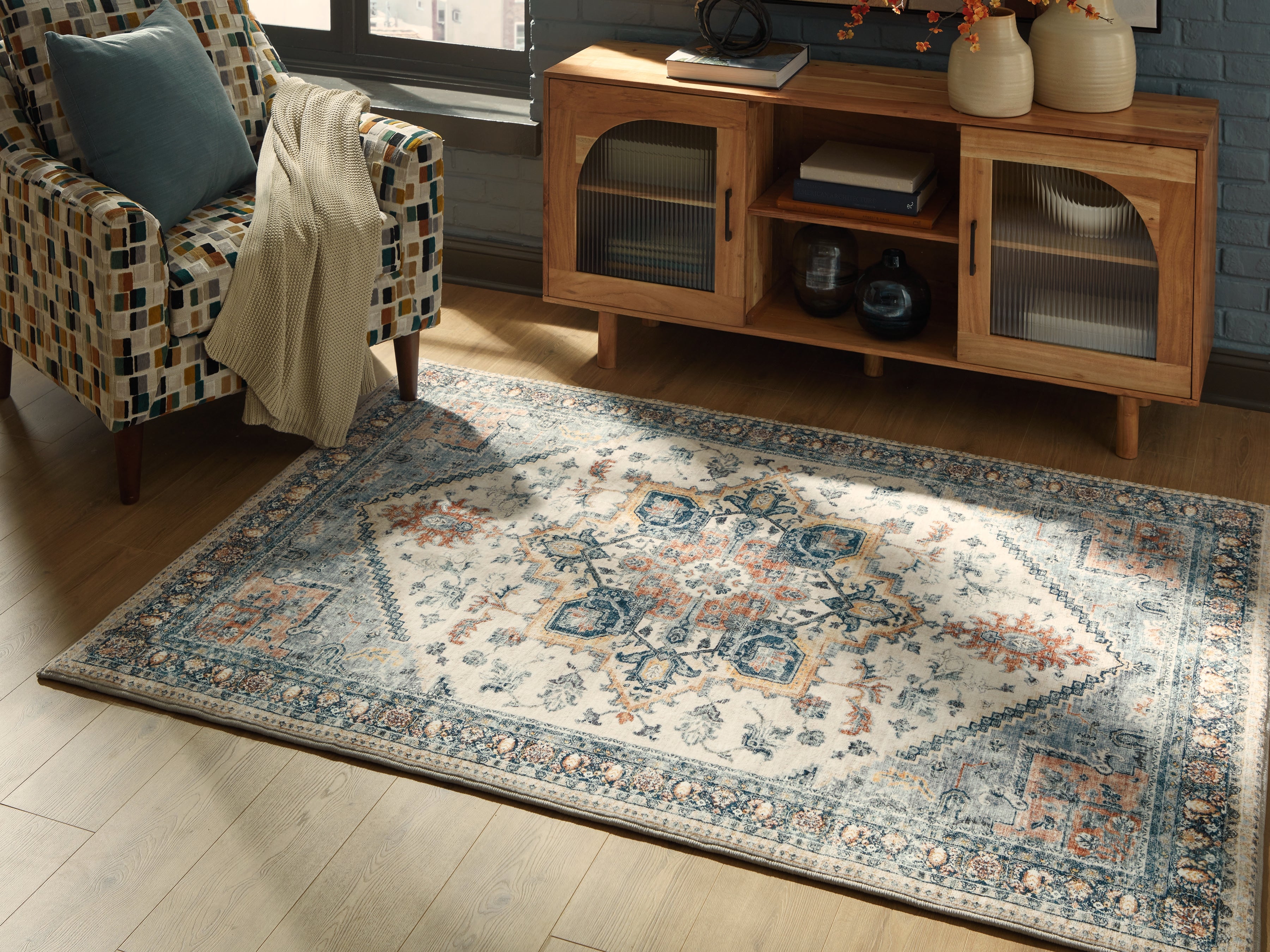 Tampa Furniture Outlet Lutz - Ashley Furniture - Wallney Rug - 5' x 7' Memory Foam Area Rug / Multi - R407492
