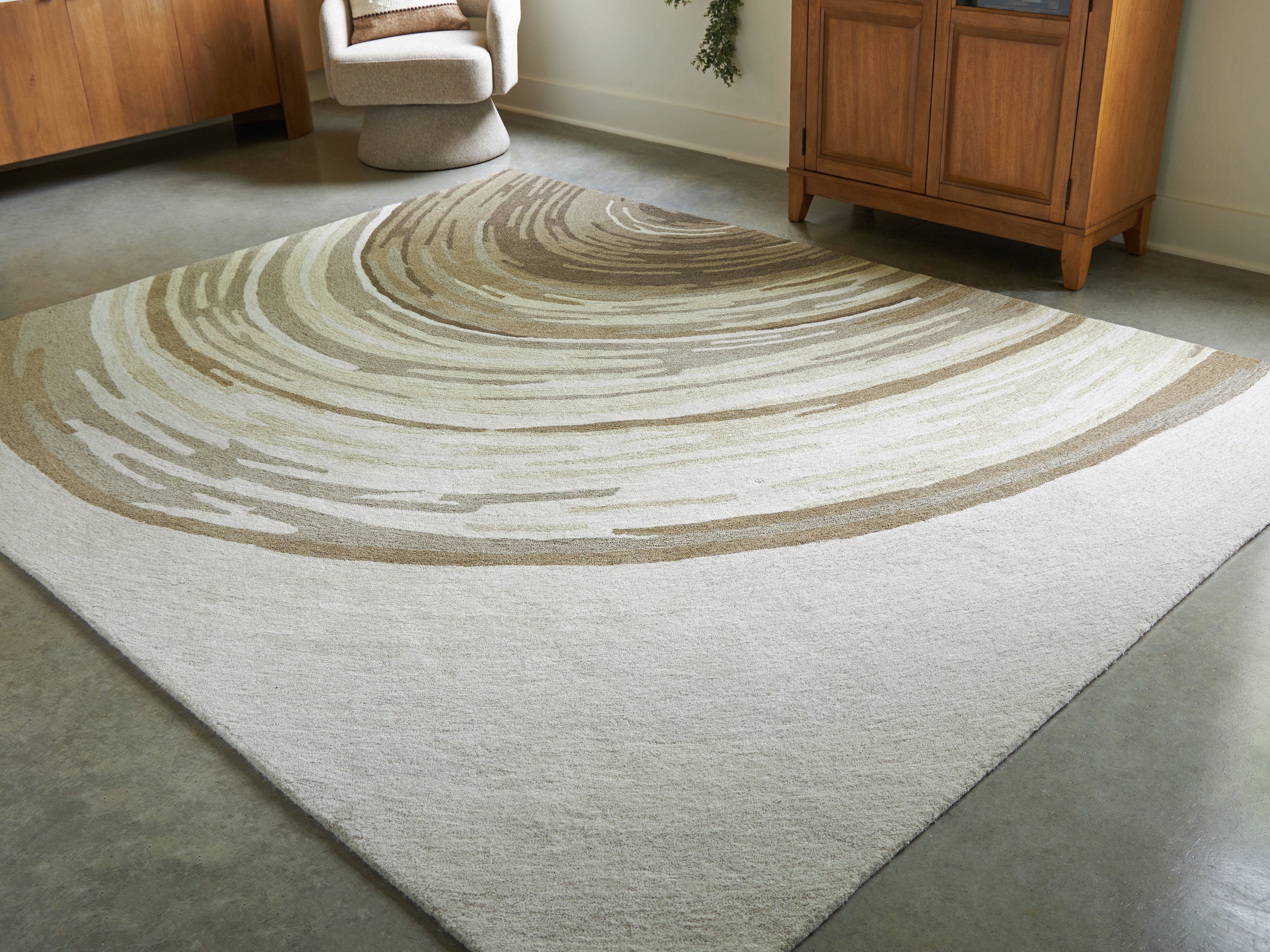 Tampa Furniture Outlet Lutz - Ashley Furniture - Rizwana Rug - 7'6" x 10' Area Rug / Ivory/Brown/Gray - R407761