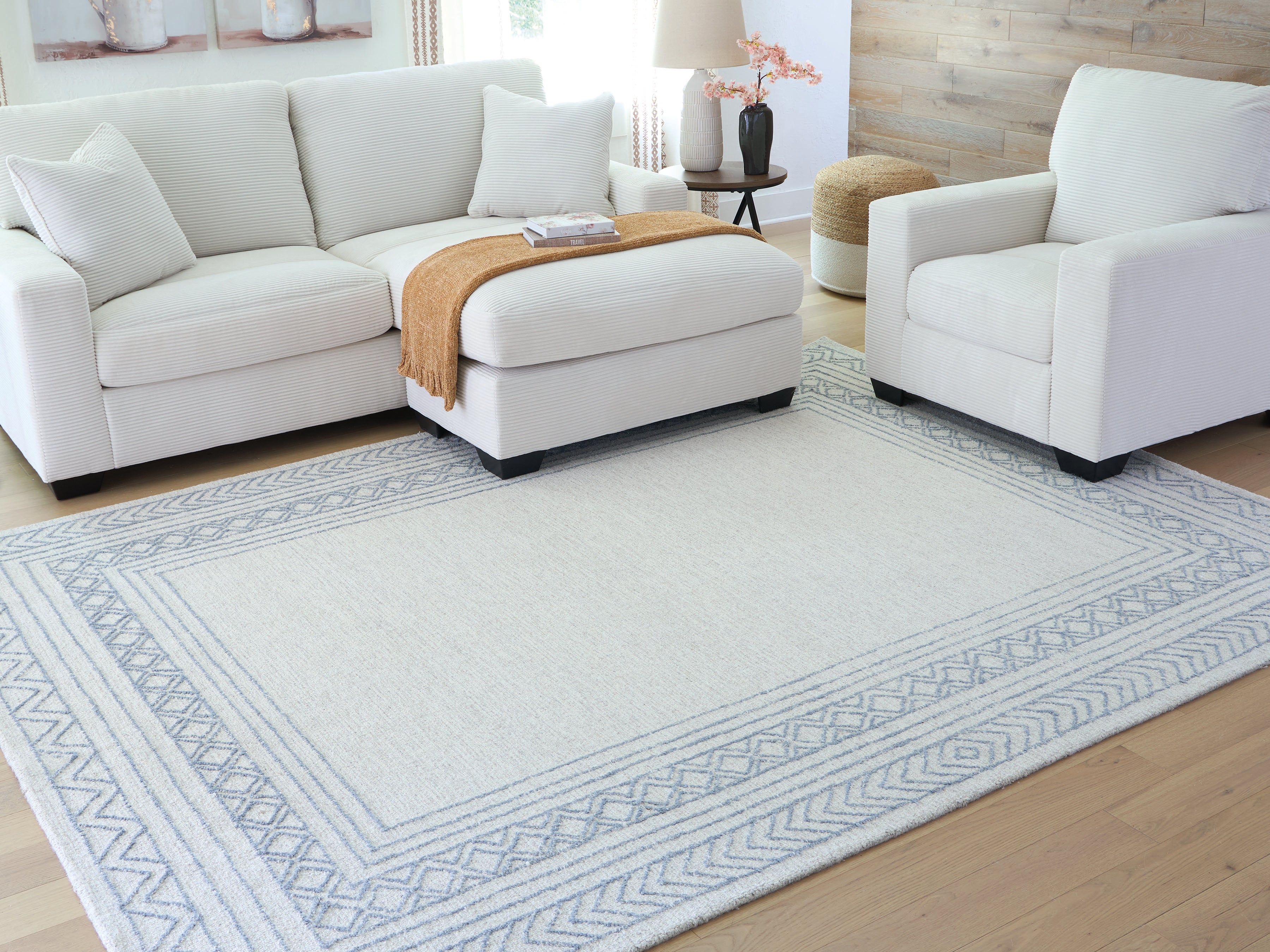 Tampa Furniture Outlet Lutz - Ashley Furniture - Azelhurst Rug - 7'8" x 10' Area Rug / Blue/Ivory/Gray - R407851