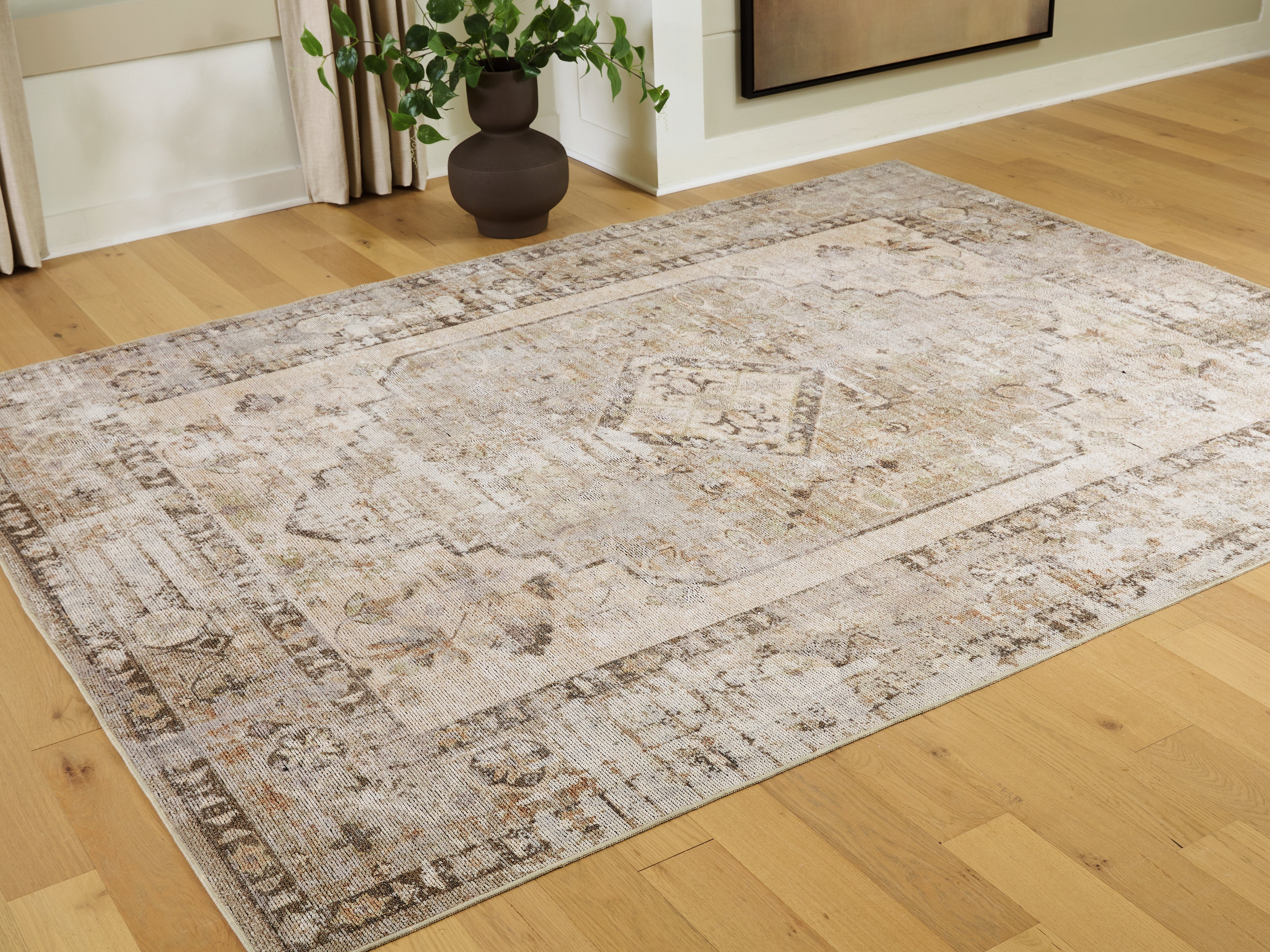 Tampa Furniture Outlet Lutz - Ashley Furniture - Livdon Rug - Washable Large Rug / Brown/Beige/Gray - R407911