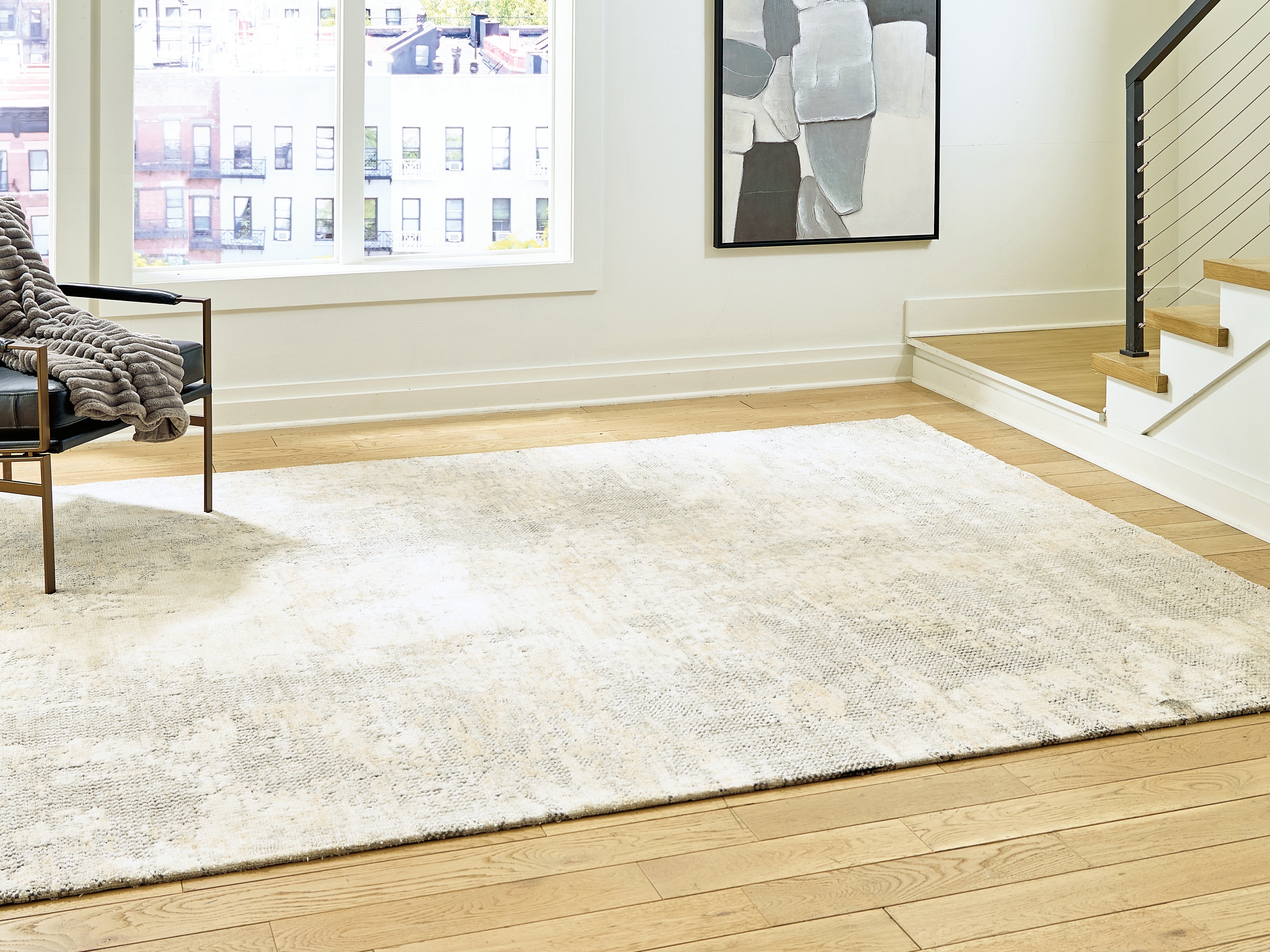 Tampa Furniture Outlet Lutz - Ashley Furniture - Raif Rug - Large Rug / Gray/White/Cream - R408081
