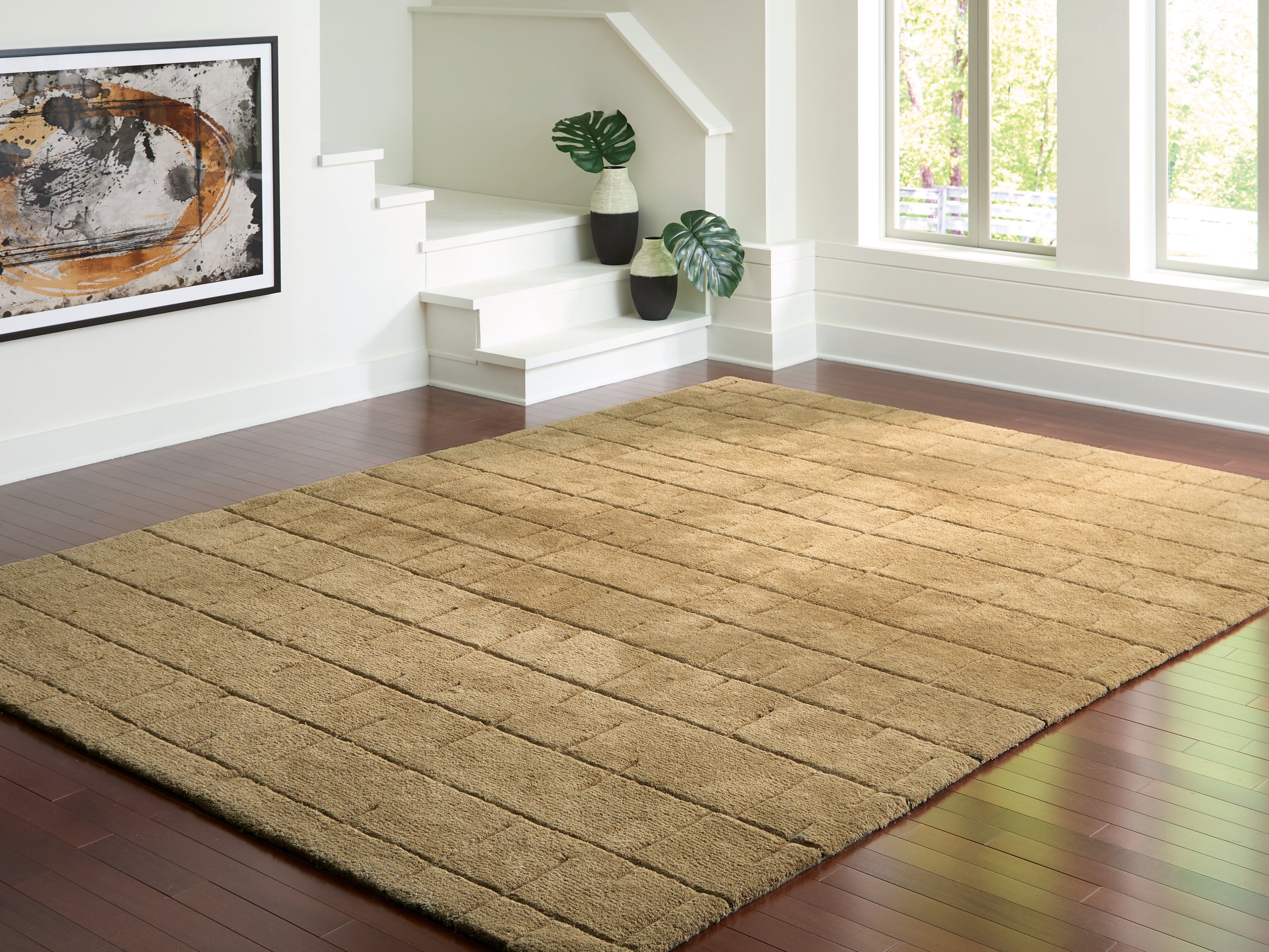 Tampa Furniture Outlet Lutz - Ashley Furniture - Luzmont Rug - Extra Large Rug / Golden Brown - R408370