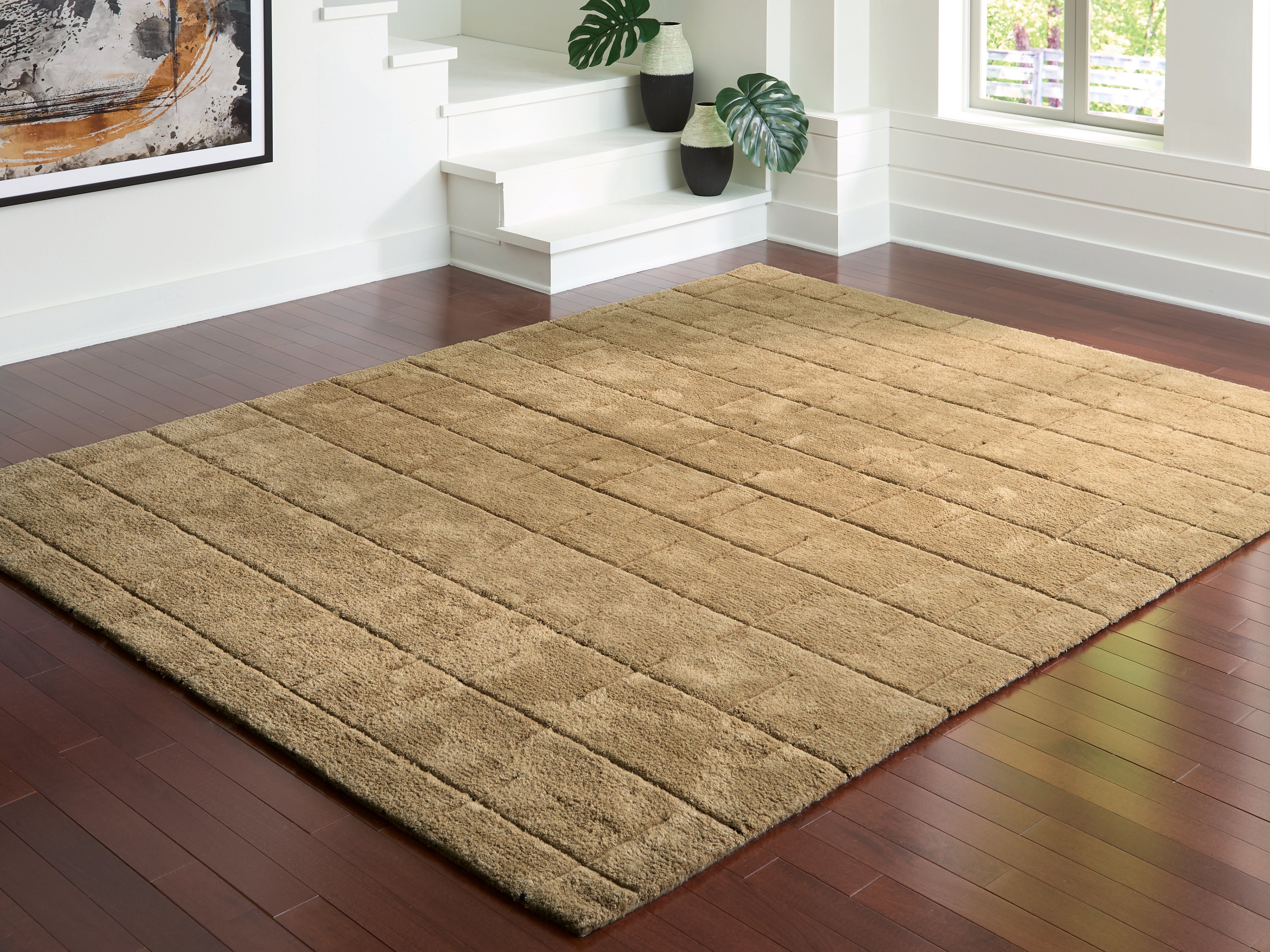 Tampa Furniture Outlet Lutz - Ashley Furniture - Luzmont Rug - Large Rug / Golden Brown - R408371