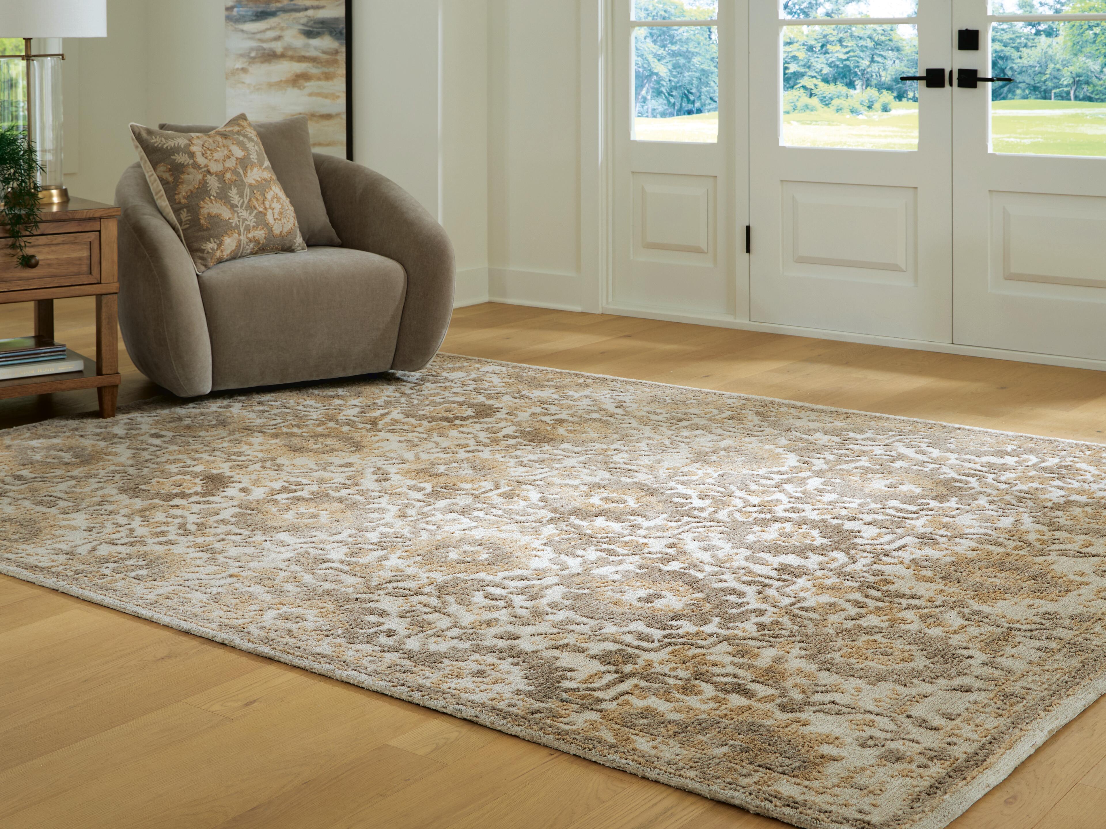 Tampa Furniture Outlet Lutz - Ashley Furniture - Sableridge Rug - Large Rug / Ivory/Taupe/Camel - R408571