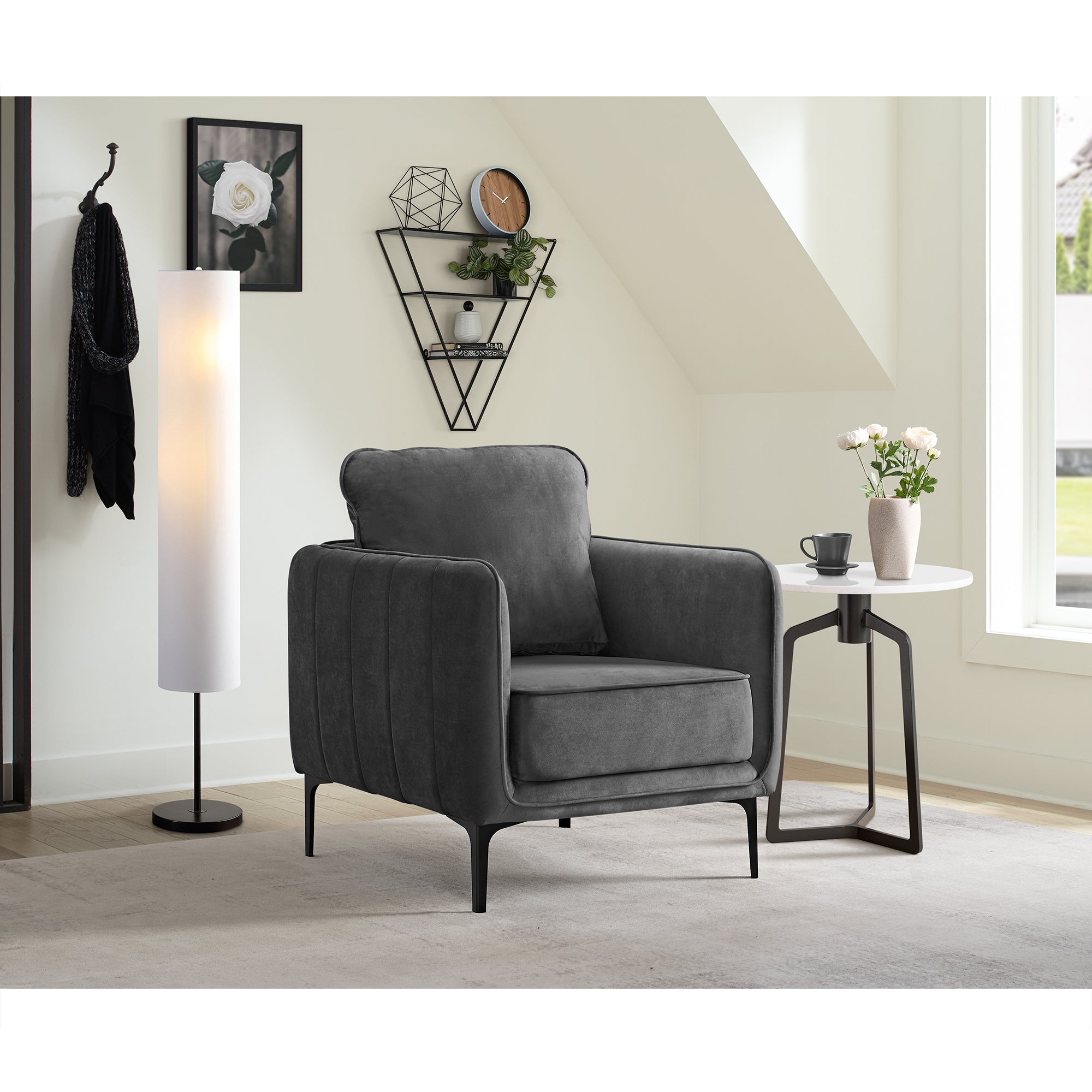 Rae Chair in Lavish 152 Grey Velvet – SKU U-4460-8590-100 | Elements