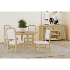 Ridgemont Dining Side Chair with White Fabric in Natural (2 Per Carton)