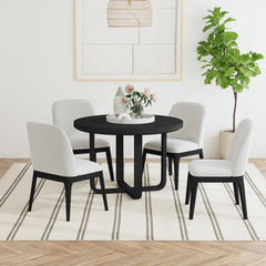 Ridgemont Round Dining Table in Black with Grain