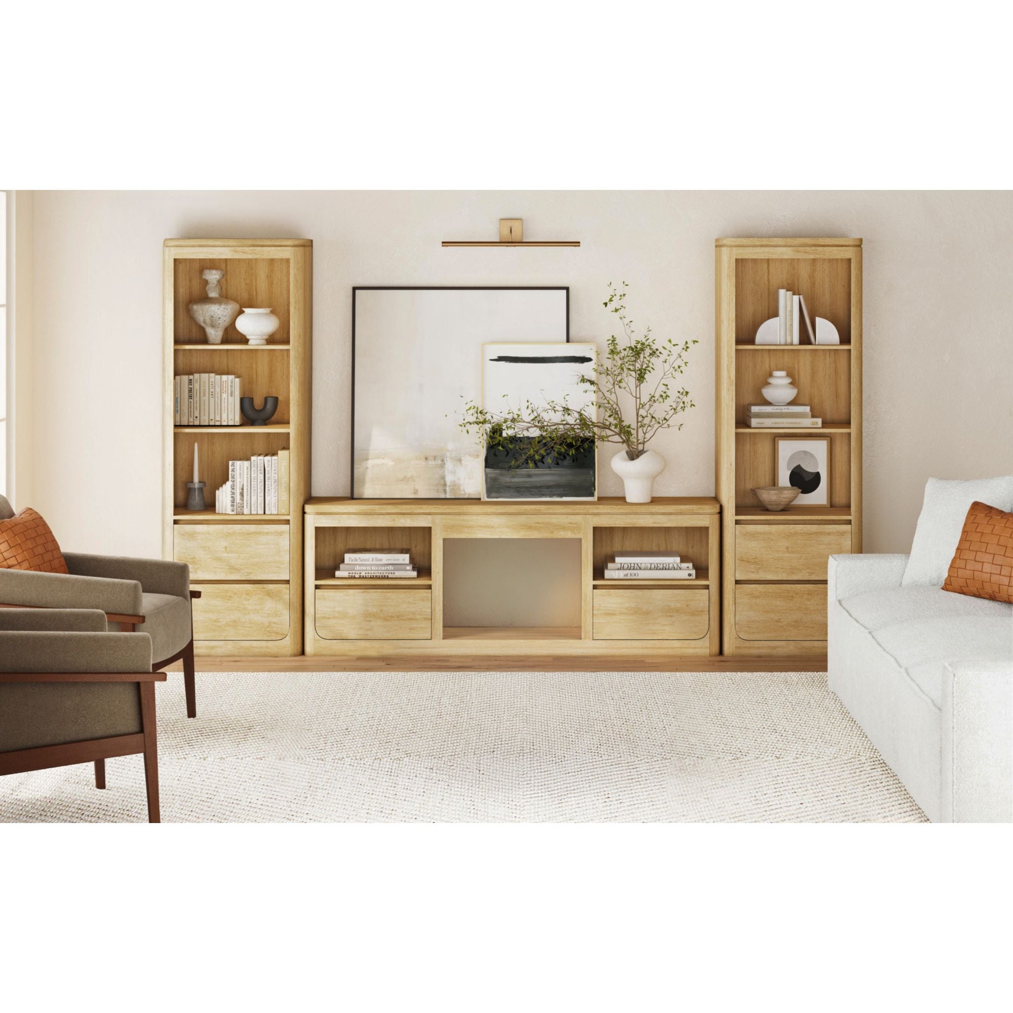 Rosalie 71" TV Console without Fireplace Insert in Natural – SKU LA-16860-6-TV1 | Elements