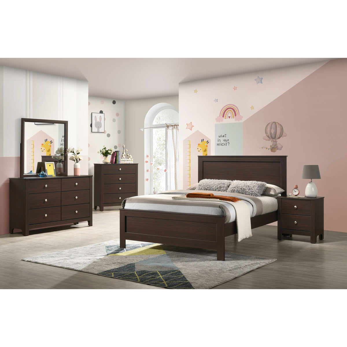 Sami Youth Dresser and Mirror Set in Espresso – SKU SM590DRMR | Elements